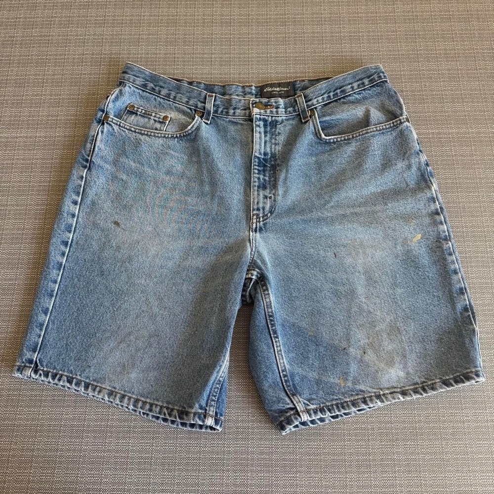 Eddie Bauer blue cotton denim shorts men's size 38